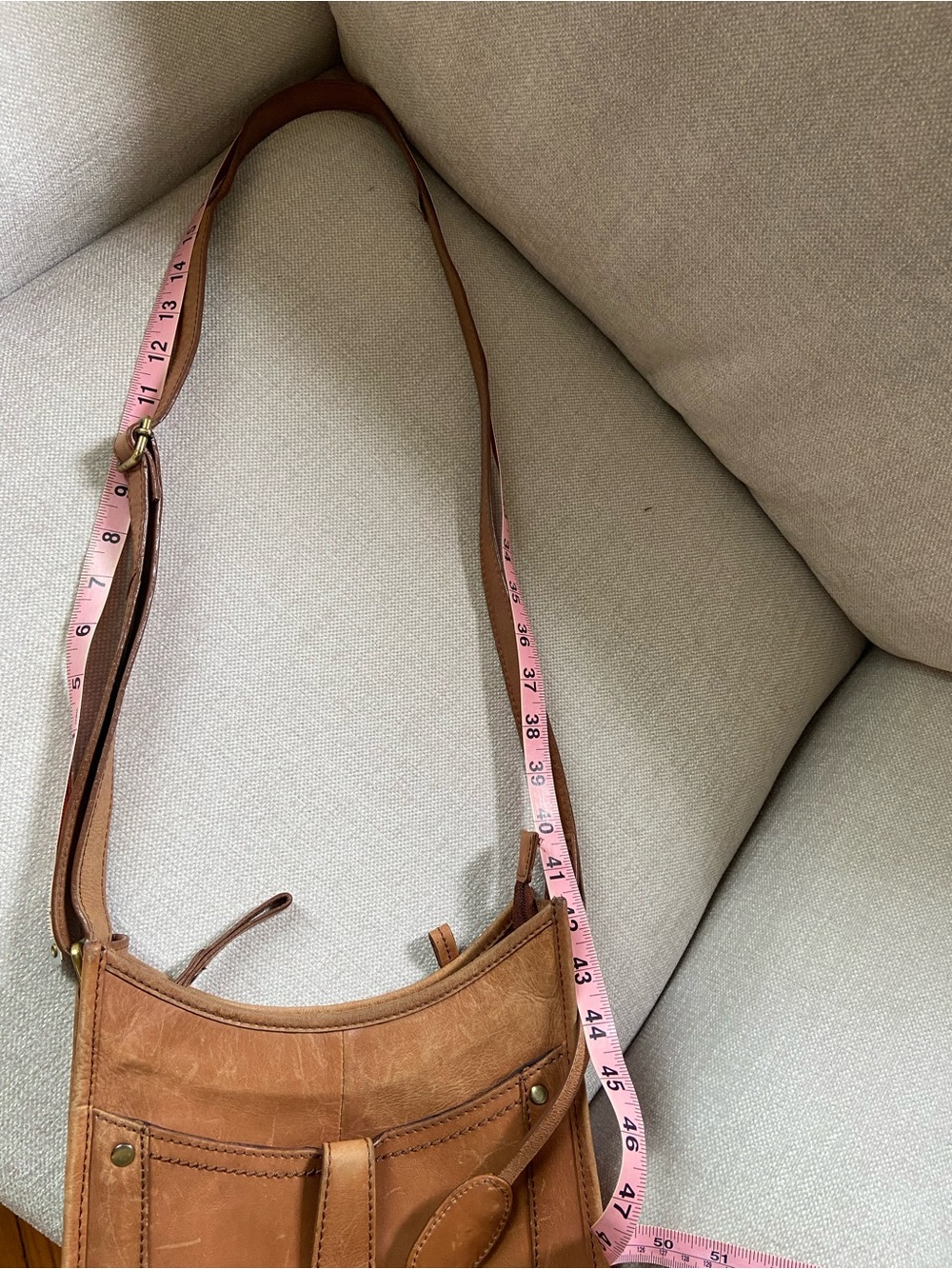 BORN Tan Leather Crossbody Distressed Hobo Bag - Picture 14 of 14